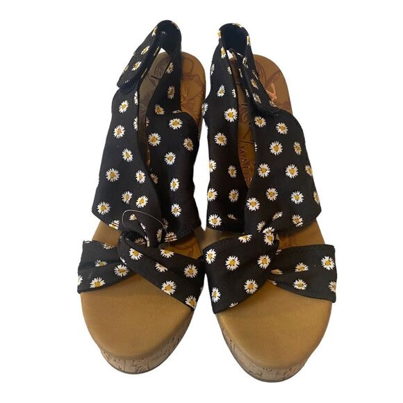 Blowfish Malibu Adorable Daisy Patterned Cloth Upper Cork Wedges in Sz. 9.5 - Picture 2 of 8